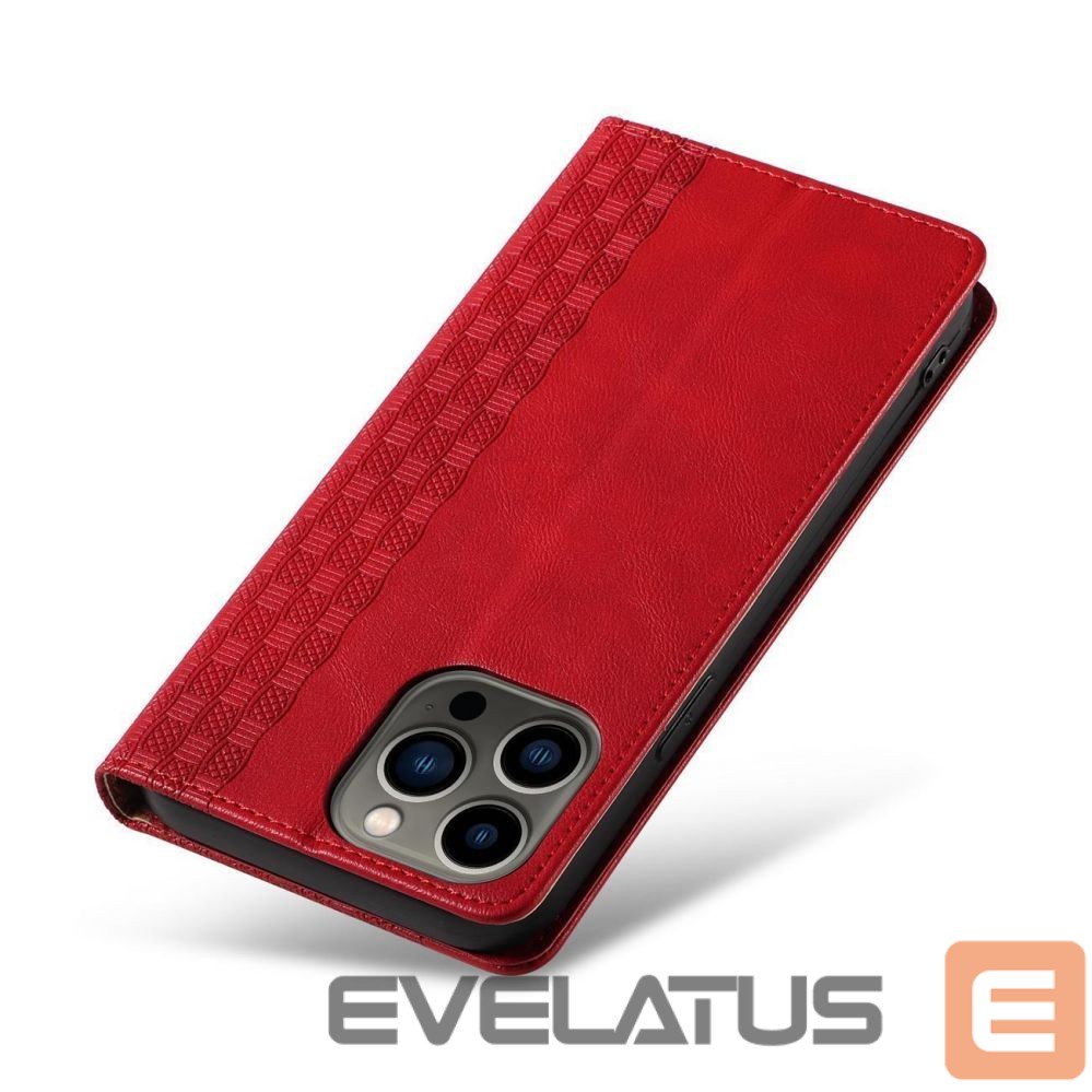 Back panel cover Hurtel - Magnet Strap Case Case for iPhone 13 Pro Max Pouch Wallet + Mini Lanyard Pendant Red