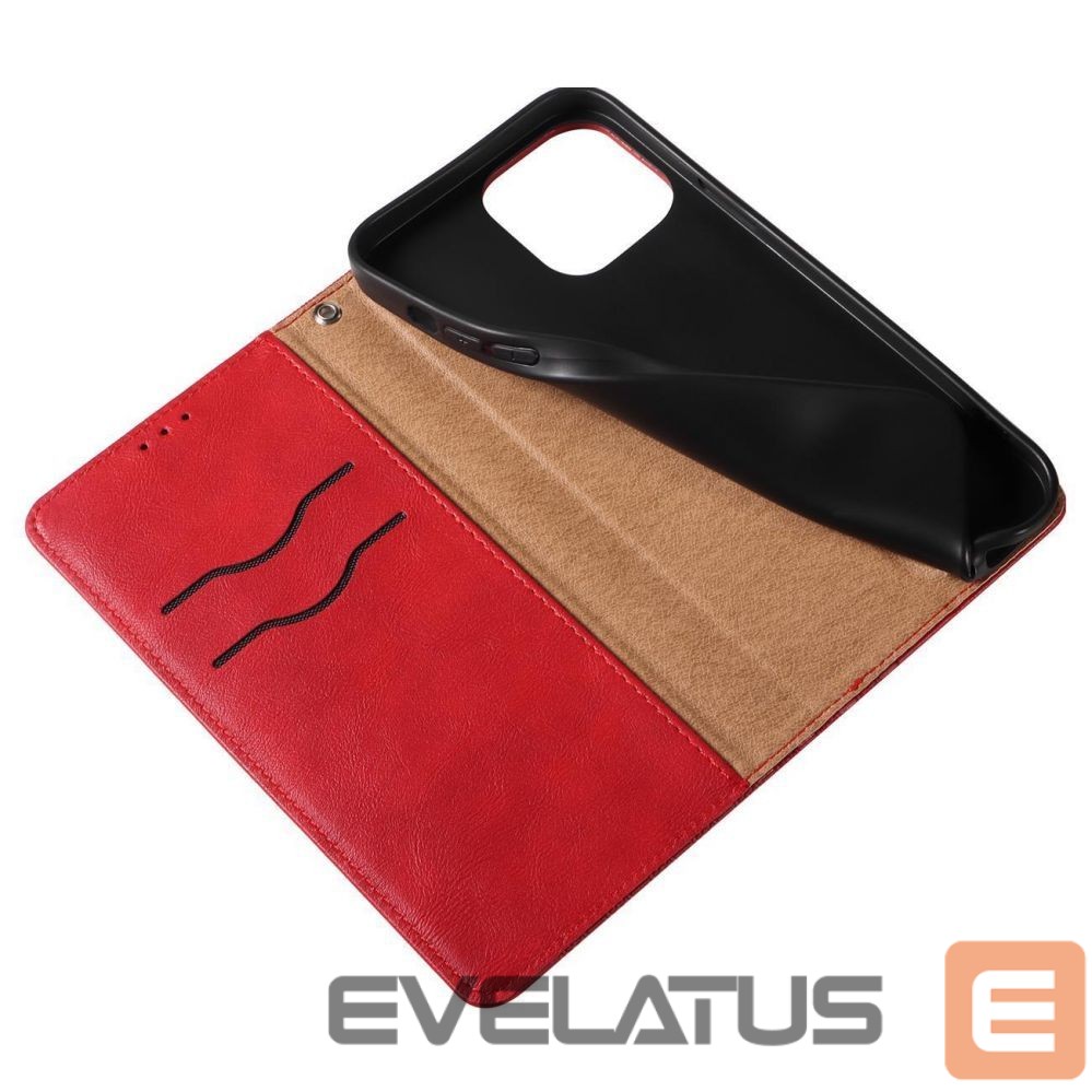 Back panel cover Hurtel - Magnet Strap Case Case for iPhone 13 Pro Max Pouch Wallet + Mini Lanyard Pendant Red