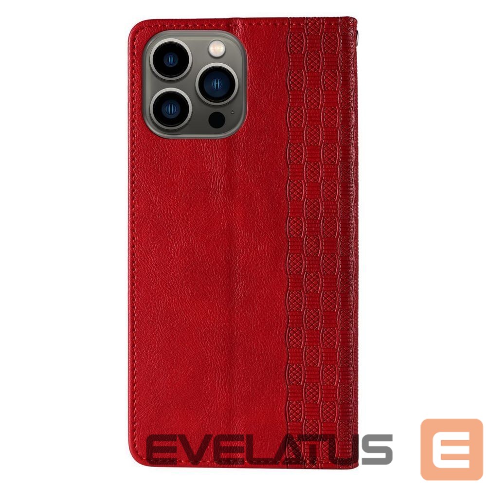 Back panel cover Hurtel - Magnet Strap Case Case for iPhone 13 Pro Max Pouch Wallet + Mini Lanyard Pendant Red
