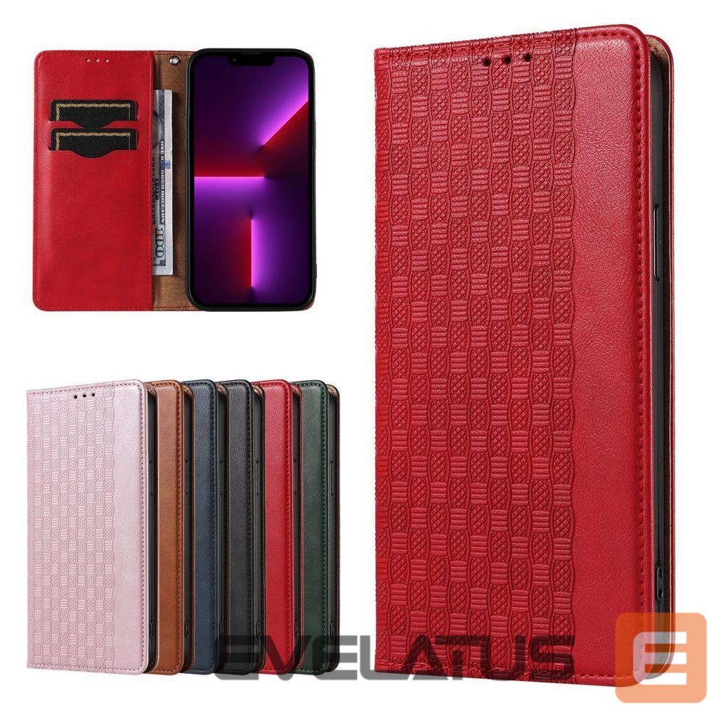 Back panel cover Hurtel - Magnet Strap Case Case for iPhone 13 Pro Max Pouch Wallet + Mini Lanyard Pendant Red