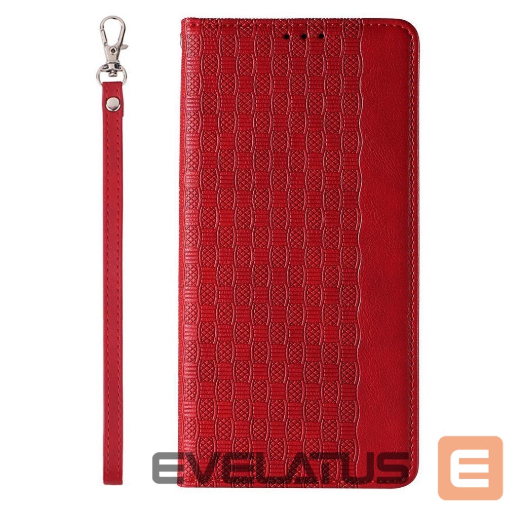 Back panel cover Hurtel - Magnet Strap Case Case for iPhone 13 Pro Max Pouch Wallet + Mini Lanyard Pendant Red