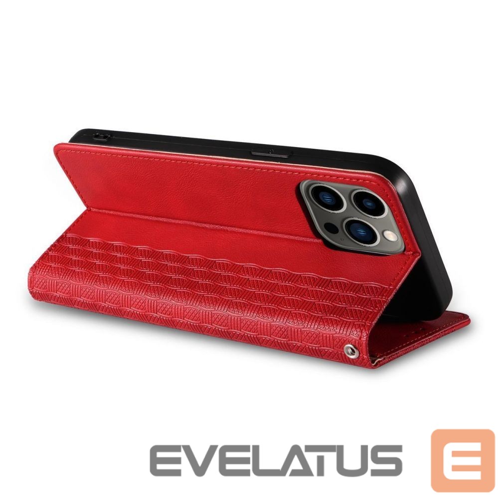 Back panel cover Hurtel - Magnet Strap Case Case for iPhone 13 Pro Max Pouch Wallet + Mini Lanyard Pendant Red