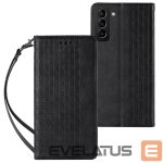 Back panel cover Hurtel  Magnet Strap Case Case for Samsung Galaxy S22 + (S22 Plus) Pouch Wallet + Mini Lanyard Pendant Black 