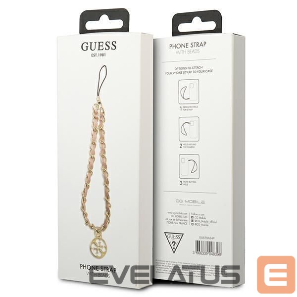 Other Guess Guess pendant GUTSAS4P Phone Strap pink/pink Chain Metal 4G Charm