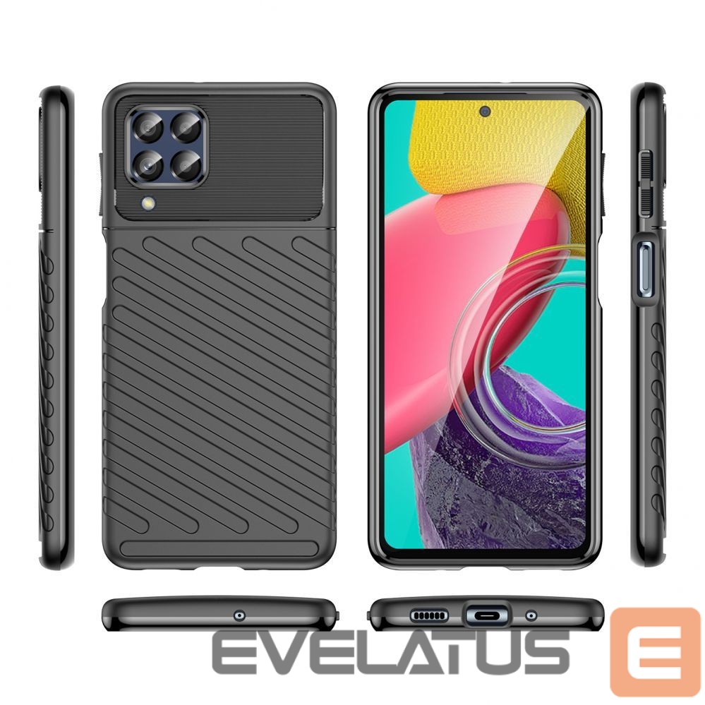 Back panel cover Hurtel Thunder Case flexible armored cover for Samsung Galaxy M53 5G black