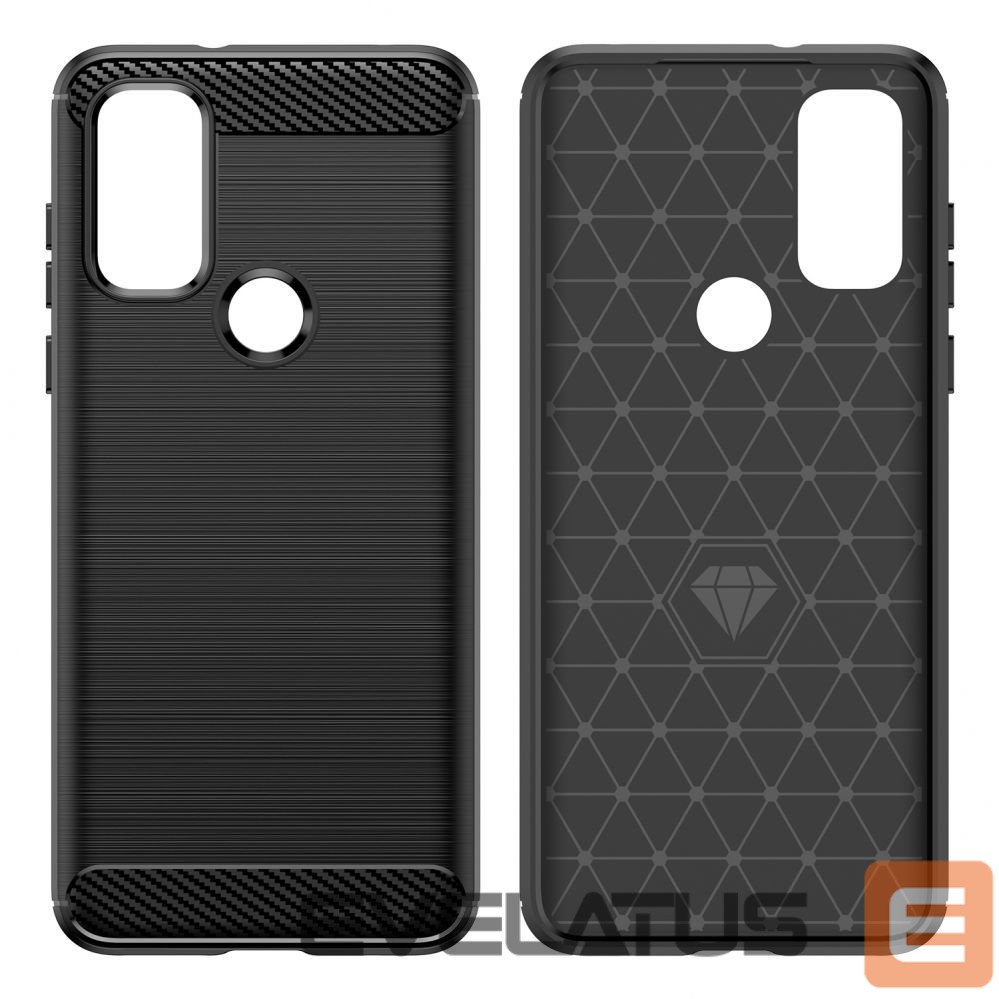 Back panel cover Hurtel Carbon Case Flexible Cover Sleeve Motorola Moto G Play 2022 black