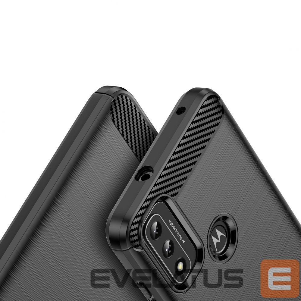 Back panel cover Hurtel Carbon Case Flexible Cover Sleeve Motorola Moto G Play 2022 black