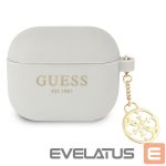 Back panel cover Guess  Guess GUA3LSC4EG AirPods 3 cover grey/grey Silicone Charm 4G Collection