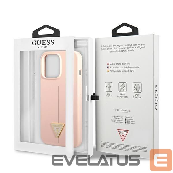 Back panel cover Guess Guess GUHCP13LSLTGP iPhone 13 Pro / 13 6.1" pink/pink hardcase Silicone Triangle