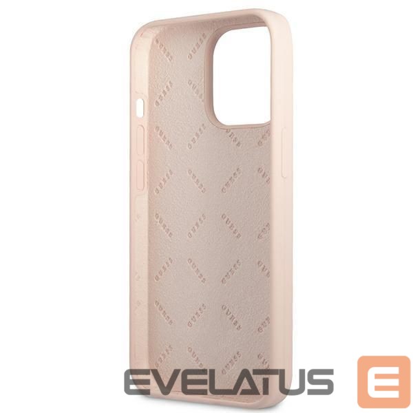 Back panel cover Guess Guess GUHCP13LSLTGP iPhone 13 Pro / 13 6.1" pink/pink hardcase Silicone Triangle