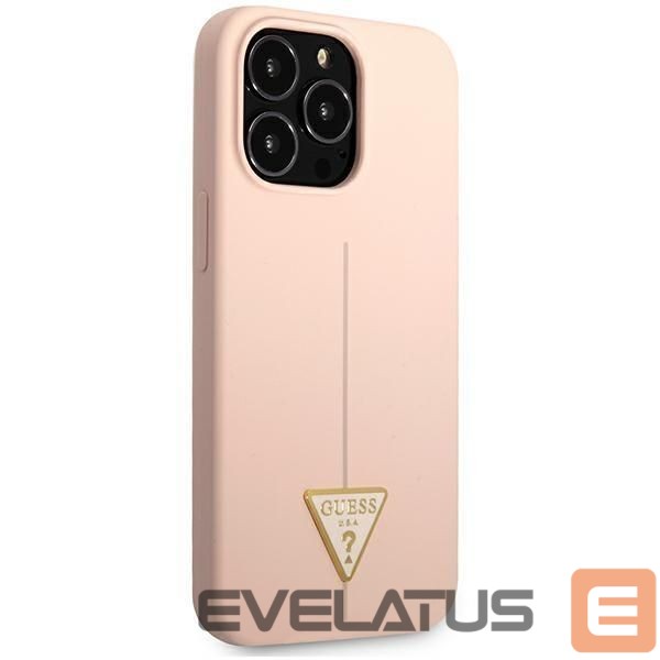 Back panel cover Guess Guess GUHCP13LSLTGP iPhone 13 Pro / 13 6.1" pink/pink hardcase Silicone Triangle