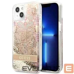 Back panel cover Guess  Guess GUHCP13SLFLSD iPhone 13 mini 5.4" gold/gold hardcase Paisley Liquid Glitter