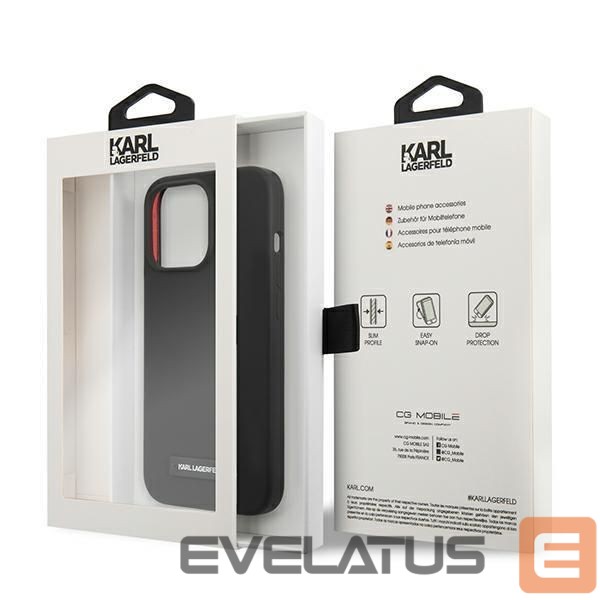Back panel cover Karl Lagerfeld Karl Lagerfeld KLHCP13LSLMP1K iPhone 13 Pro / 13 6,1" hardcase czarny/black Silicone Plaque