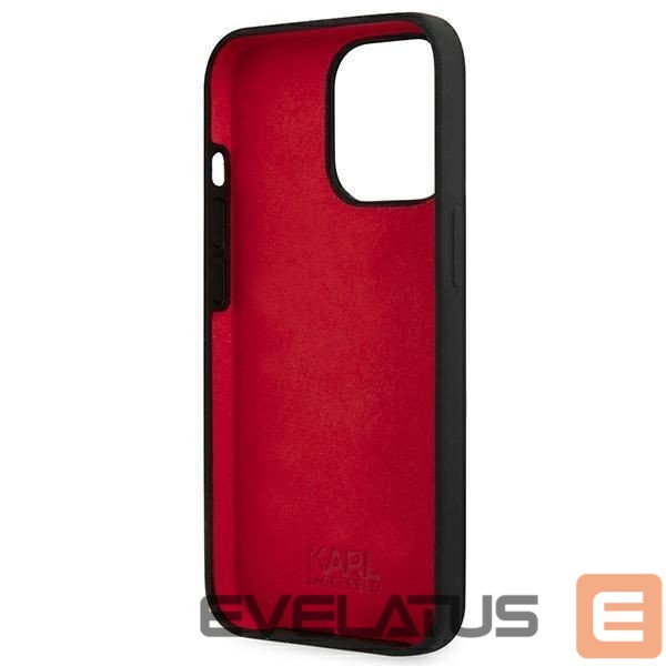Back panel cover Karl Lagerfeld Karl Lagerfeld KLHCP13LSLMP1K iPhone 13 Pro / 13 6,1" hardcase czarny/black Silicone Plaque