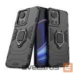 Back panel cover Hurtel  Ring Armor armored hybrid case cover + magnetic holder for OnePlus Ace black 