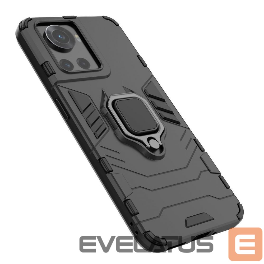 Back panel cover Hurtel Ring Armor armored hybrid case cover + magnetic holder for OnePlus Ace black