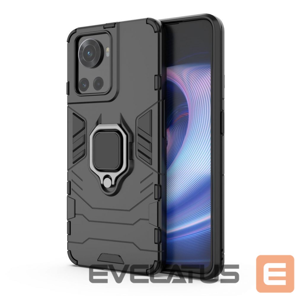 Back panel cover Hurtel Ring Armor armored hybrid case cover + magnetic holder for OnePlus Ace black