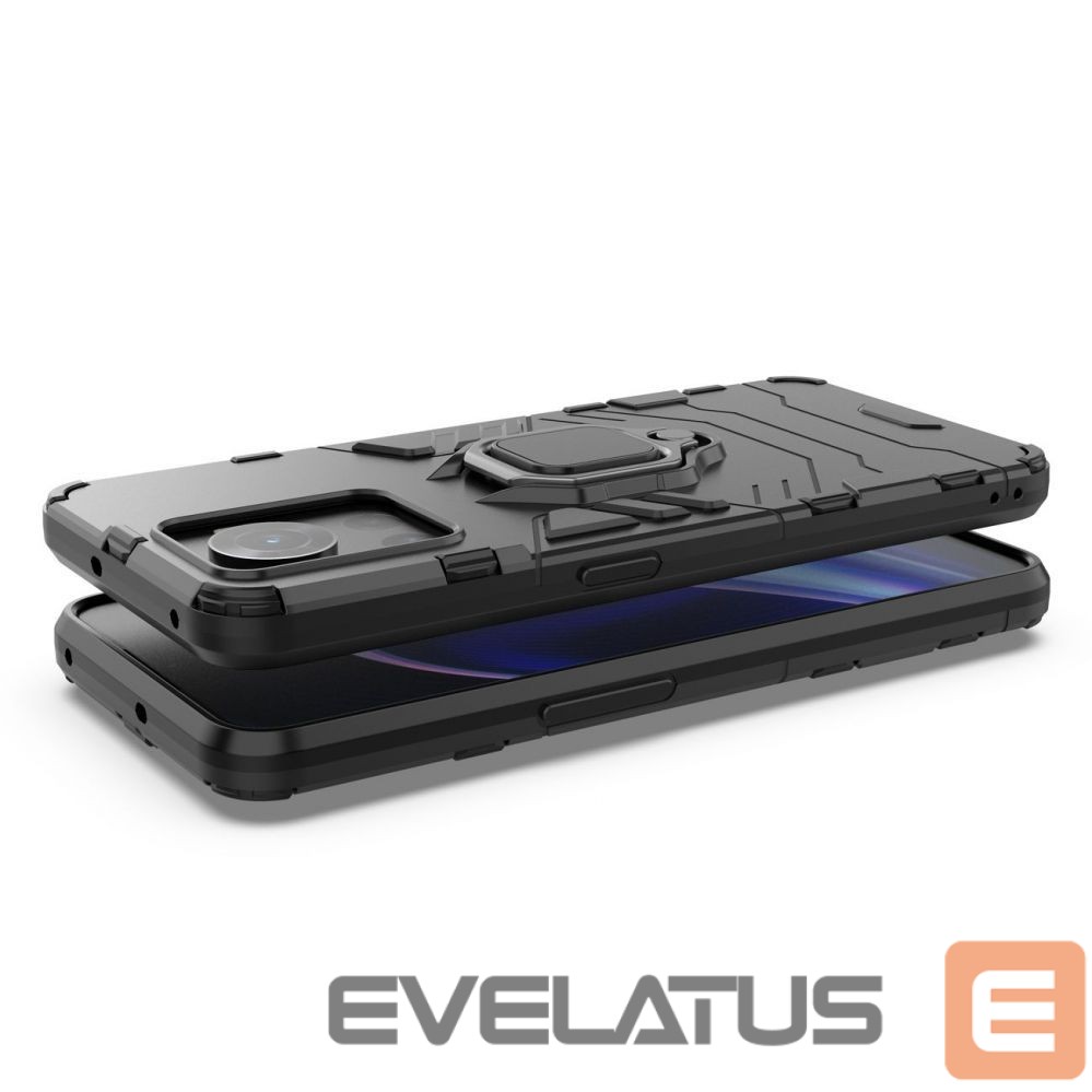 Back panel cover Hurtel Ring Armor armored hybrid case cover + magnetic holder for OnePlus Ace black