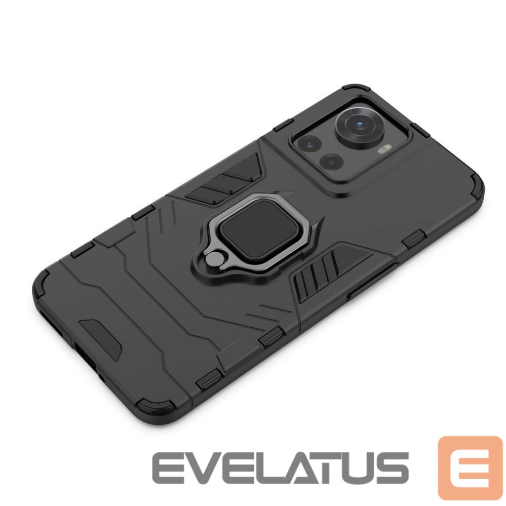 Back panel cover Hurtel Ring Armor armored hybrid case cover + magnetic holder for OnePlus Ace black