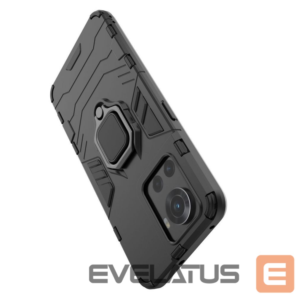 Back panel cover Hurtel Ring Armor armored hybrid case cover + magnetic holder for OnePlus Ace black