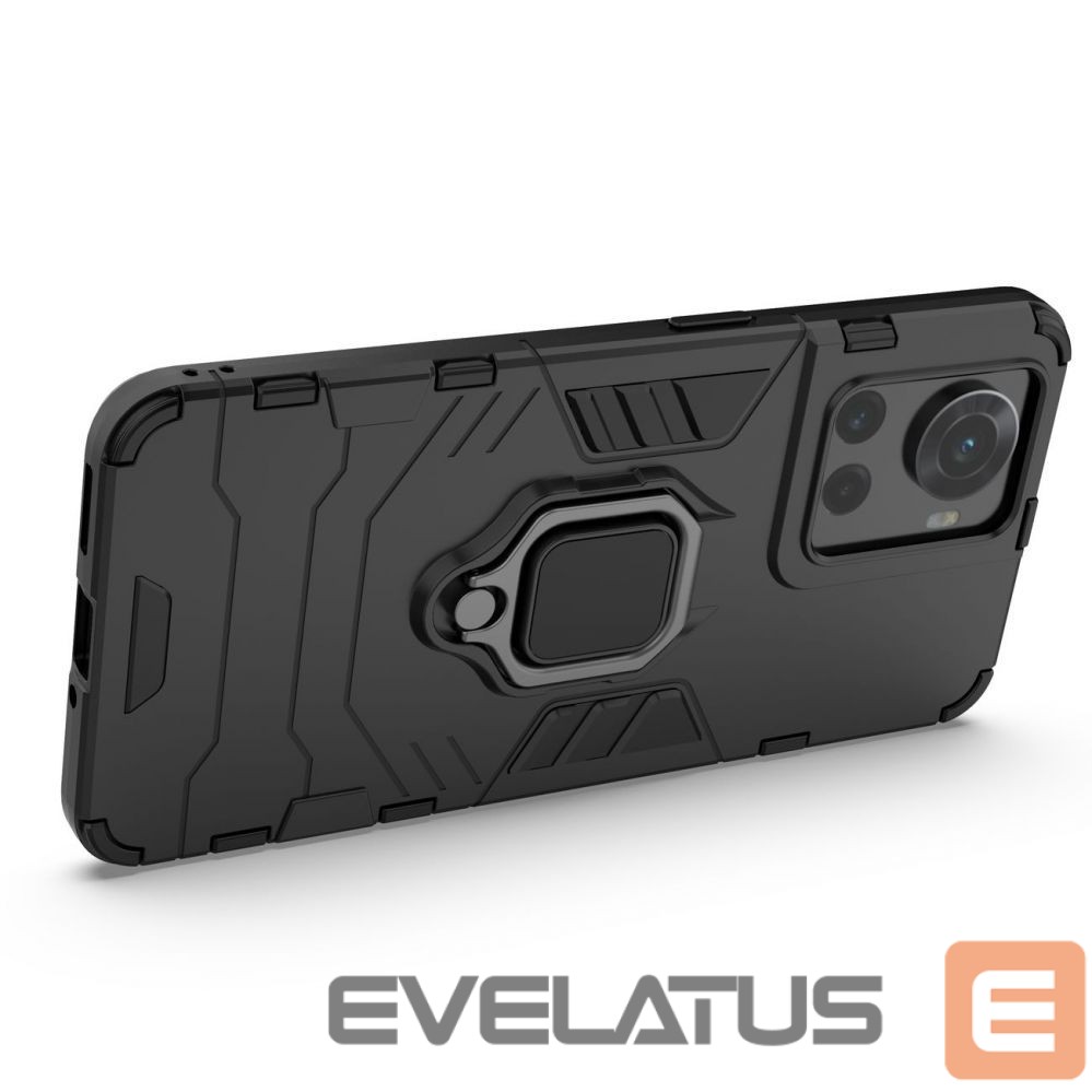 Back panel cover Hurtel Ring Armor armored hybrid case cover + magnetic holder for OnePlus Ace black
