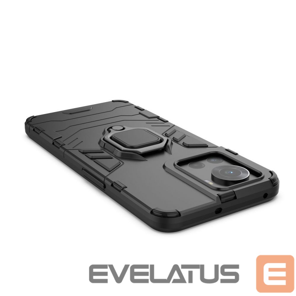Back panel cover Hurtel Ring Armor armored hybrid case cover + magnetic holder for OnePlus Ace black