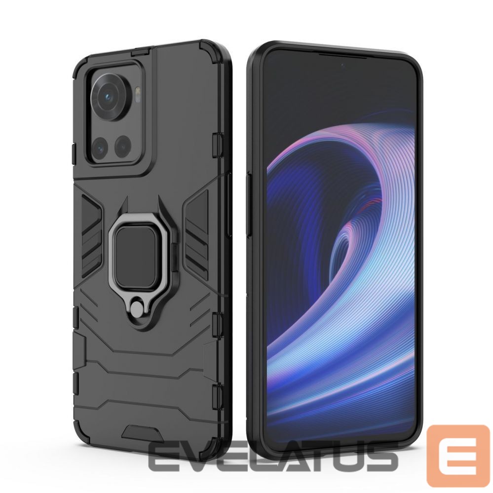 Back panel cover Hurtel Ring Armor armored hybrid case cover + magnetic holder for OnePlus Ace black