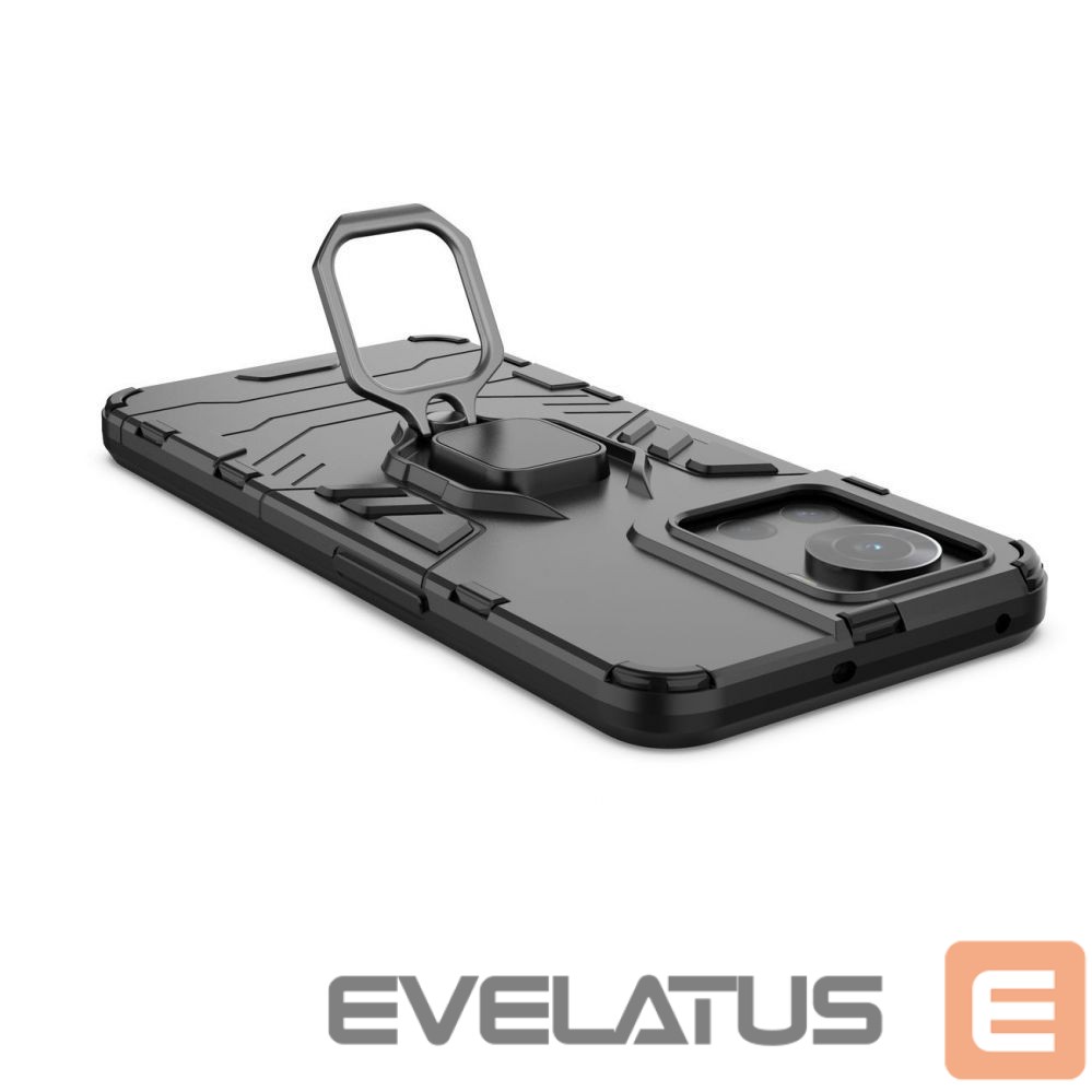 Back panel cover Hurtel Ring Armor armored hybrid case cover + magnetic holder for OnePlus Ace black