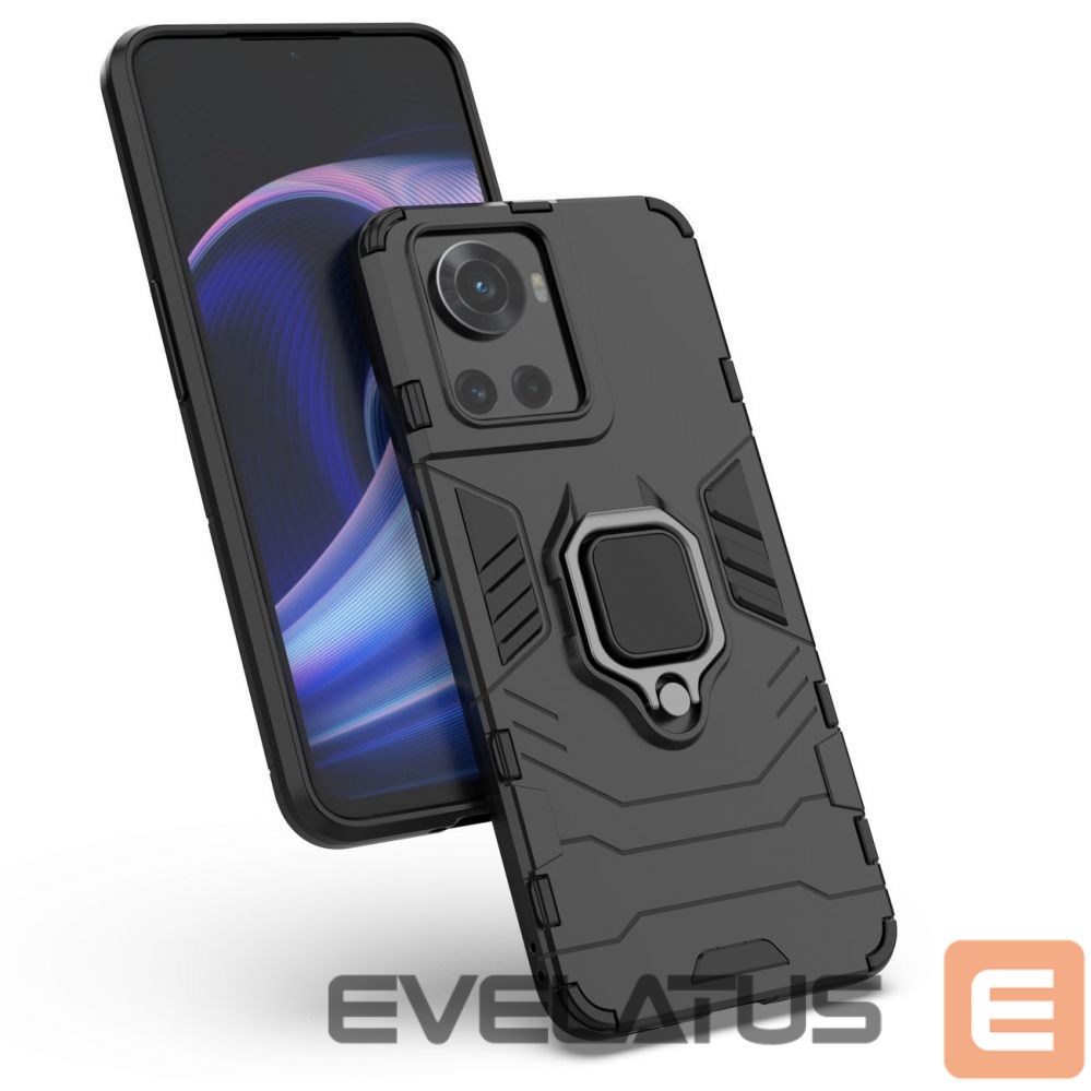 Back panel cover Hurtel Ring Armor armored hybrid case cover + magnetic holder for OnePlus Ace black