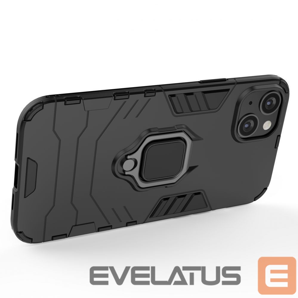 Back panel cover Hurtel - Ring Armor case for iPhone 14 Plus armored cover magnetic holder ring black