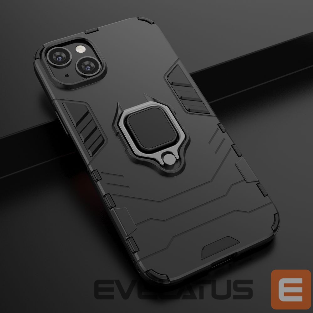 Back panel cover Hurtel - Ring Armor case for iPhone 14 Plus armored cover magnetic holder ring black
