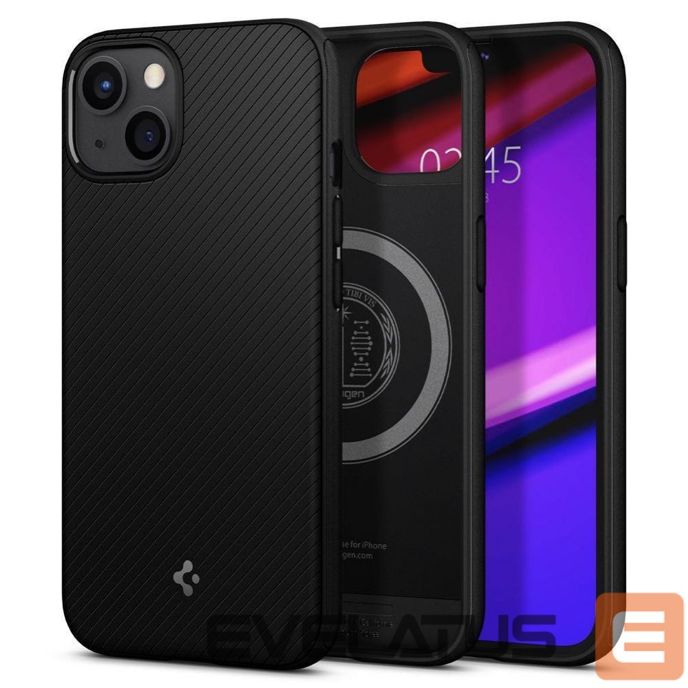 Back panel cover Spigen - Spigen Mag Armor Case with MagSafe for iPhone 13 - Matte Black