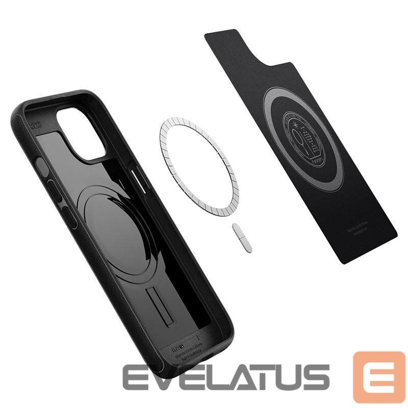 Back panel cover Spigen - Spigen Mag Armor Case with MagSafe for iPhone 13 - Matte Black