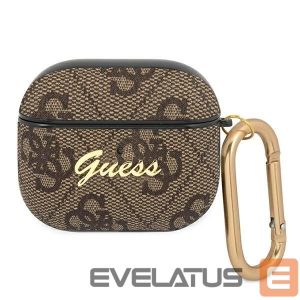Back panel cover Guess  Guess GUA34GSMW AirPods 3 cover brązowy/brown 4G Script Metal Collection