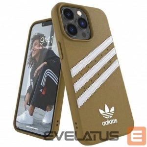 Back panel cover Adidas  Adidas OR Moulded PU iPhone 13 Pro Max 6,7" beżowo-złoty/beige-gold 47807 