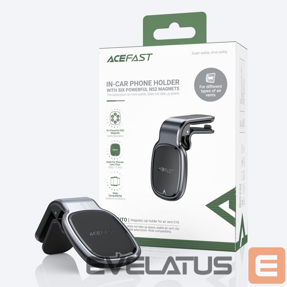Auto holder Acefast Acefast D16 Magnetic Car Air Vent Mount - No MagSafe Required - Gray