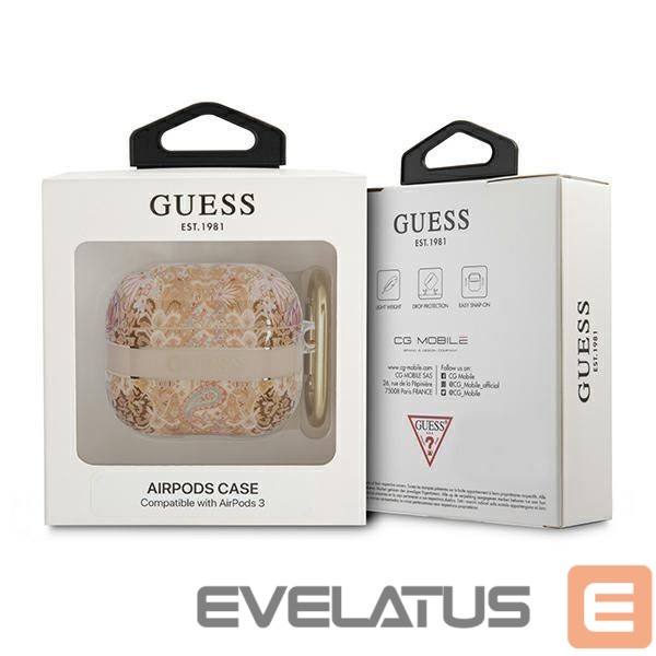 Back panel cover Guess Guess GUA3HHFLD AirPods 3 cover gold/gold Paisley Strap Collection