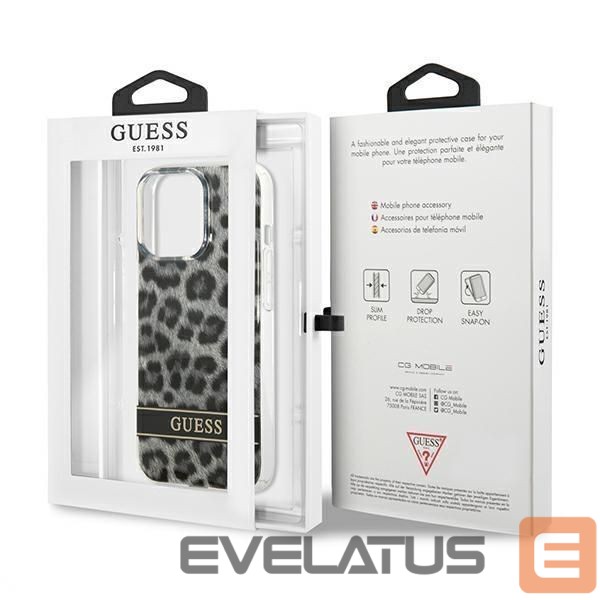 Back panel cover Guess Guess GUHCP13LHSLEOK iPhone 13 Pro / 13 6.1" grey/grey hardcase Leopard