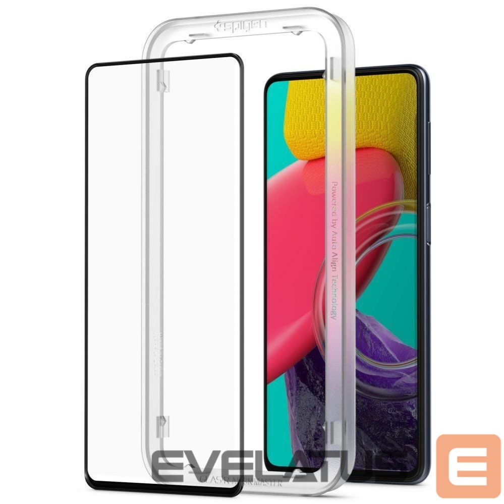 Protective glass Spigen Spigen ALM Glass FC Tempered Glass for Samsung Galaxy M53 5G - Black