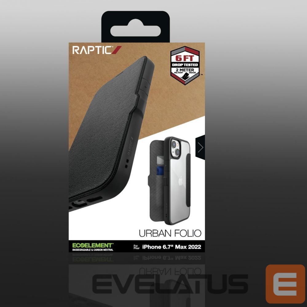 Back panel cover Raptic X-Doria Raptic X-Doria Urban Folio Case iPhone 14 Plus flip cover black