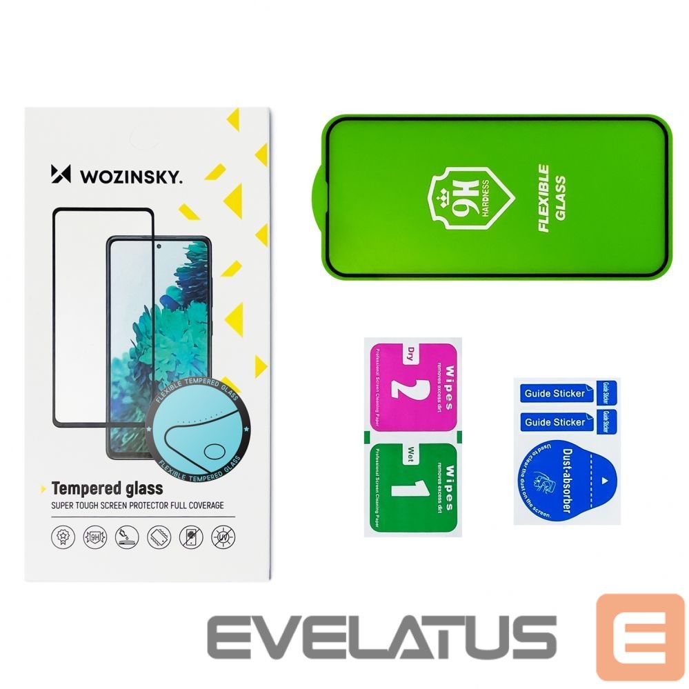 Protective glass Wozinsky - Wozinsky Full Cover Flexi Nano Glass tempered glass for iPhone 14 Pro flexible with a black frame