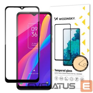 Back panel cover Wozinsky  Wozinsky super tough Full Glue tempered glass full screen with Case Friendly TCL 30E black frame 