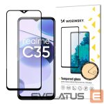 Back panel cover Wozinsky  Wozinsky super tough Full Glue Full Glue Full Screen Tempered Glass with Case Friendly Realme C35 Black Frame 