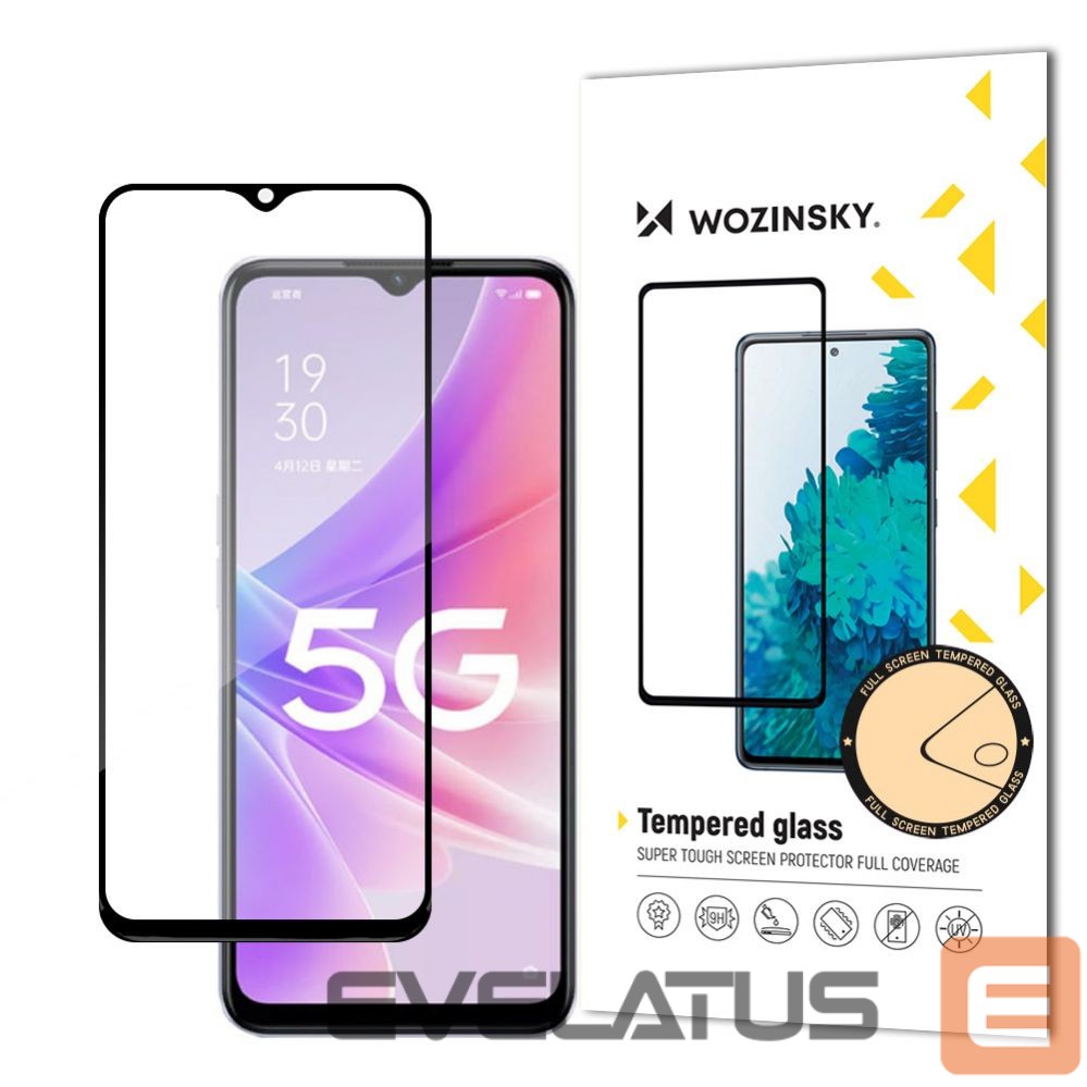 Back panel cover Wozinsky Wozinsky Super Durable Full Glue Tempered Glass Full Screen With Frame Case Friendly Realme Narzo 50 Black