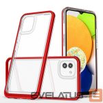 Back panel cover Hurtel  Clear 3in1 case for Samsung Galaxy A03 silicone cover with frame red 