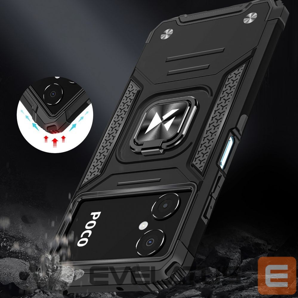 Back panel cover Wozinsky Wozinsky Ring Armor case for Samsung Galaxy A03 armored cover magnetic holder ring black