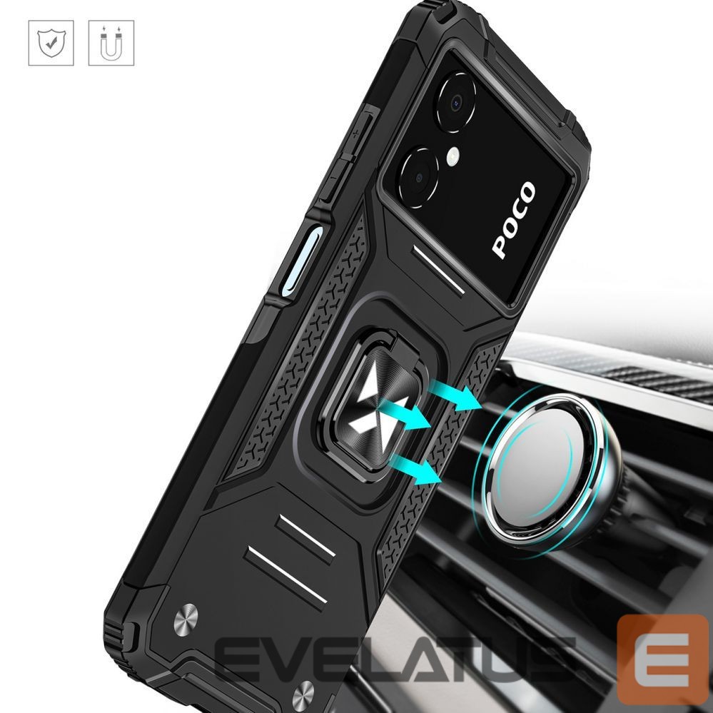 Back panel cover Wozinsky Wozinsky Ring Armor case for Samsung Galaxy A03 armored cover magnetic holder ring black