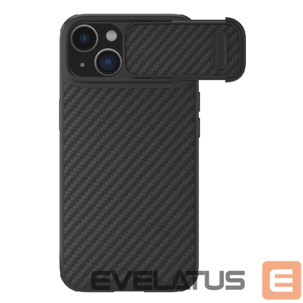 Back panel cover Nillkin Nillkin Synthetic Fiber S Case iPhone 14 case with camera cover, black