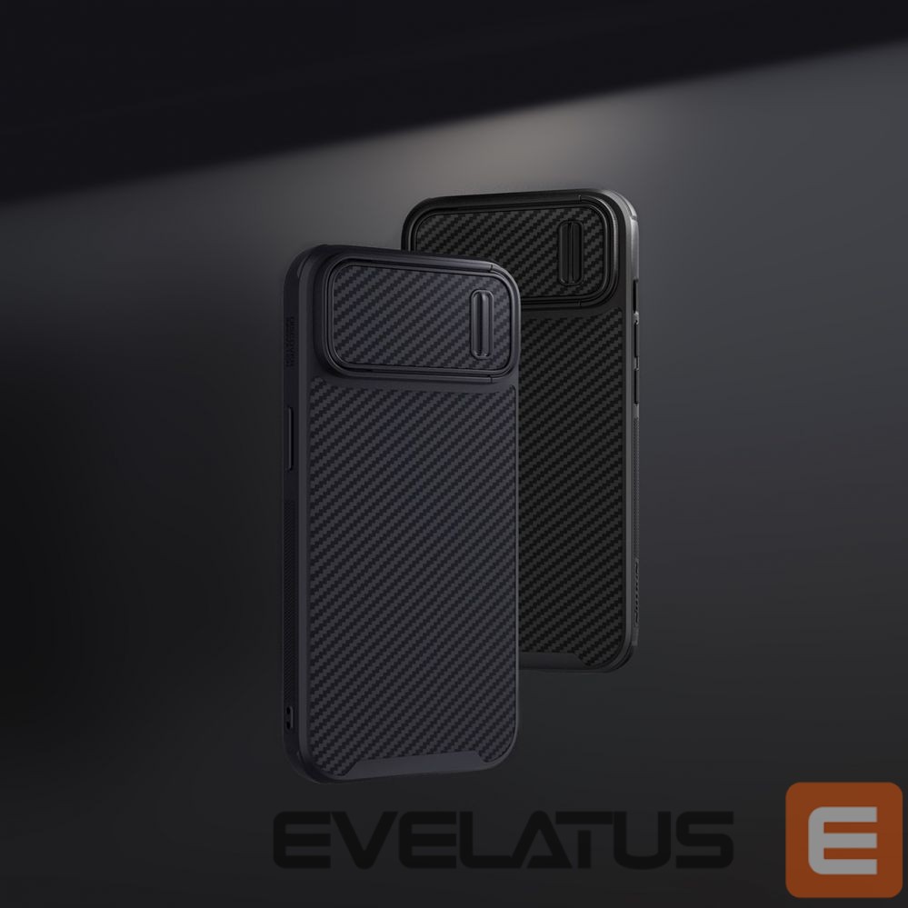 Back panel cover Nillkin Nillkin Synthetic Fiber S Case iPhone 14 case with camera cover, black