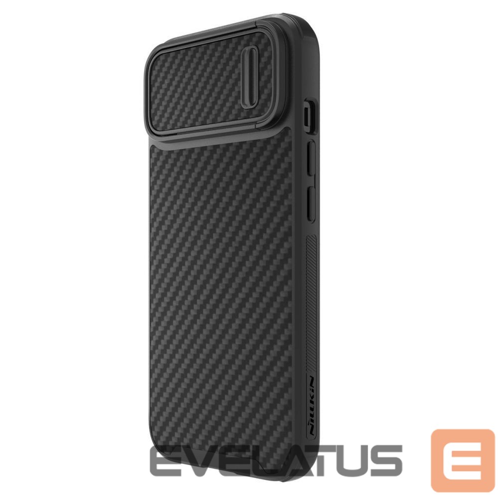 Back panel cover Nillkin Nillkin Synthetic Fiber S Case iPhone 14 case with camera cover, black